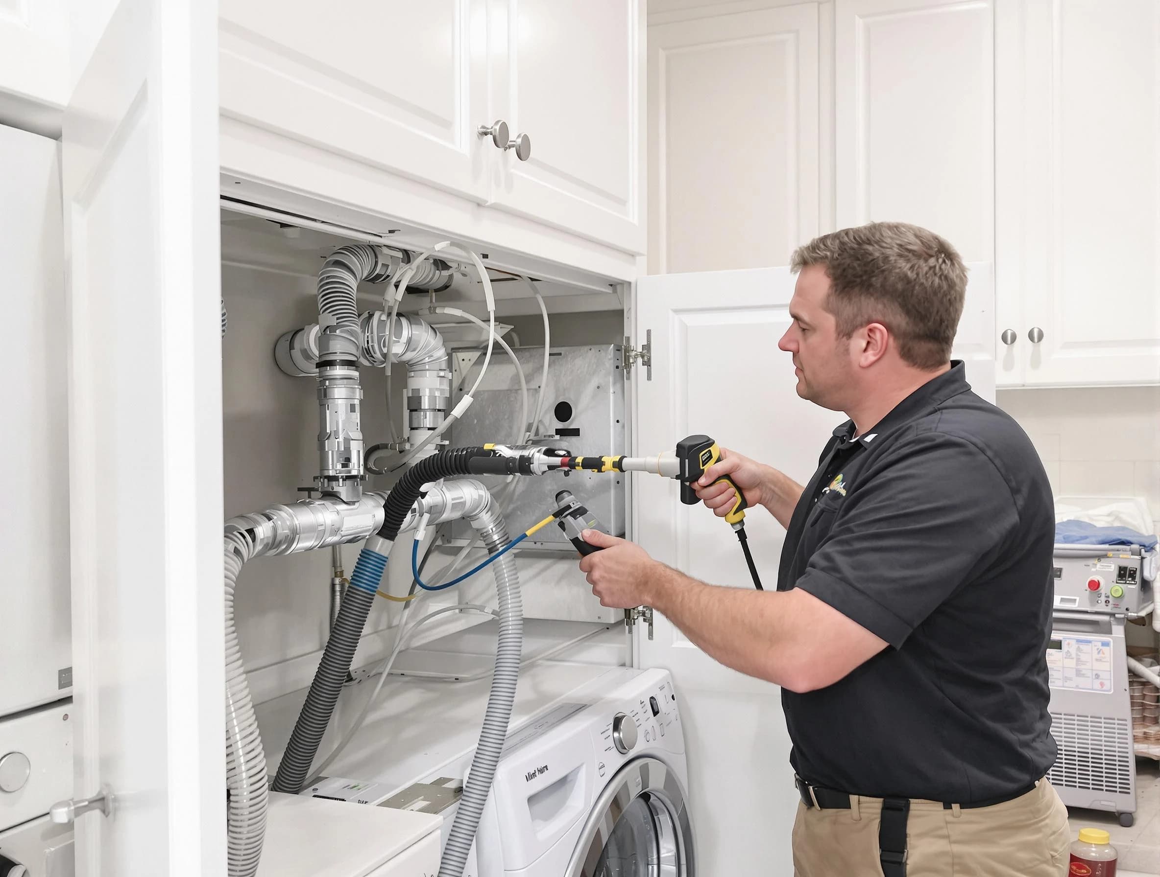 Kimberly Dryer Vent Cleaning professional removing severe blockage from a clogged dryer vent in Kimberly