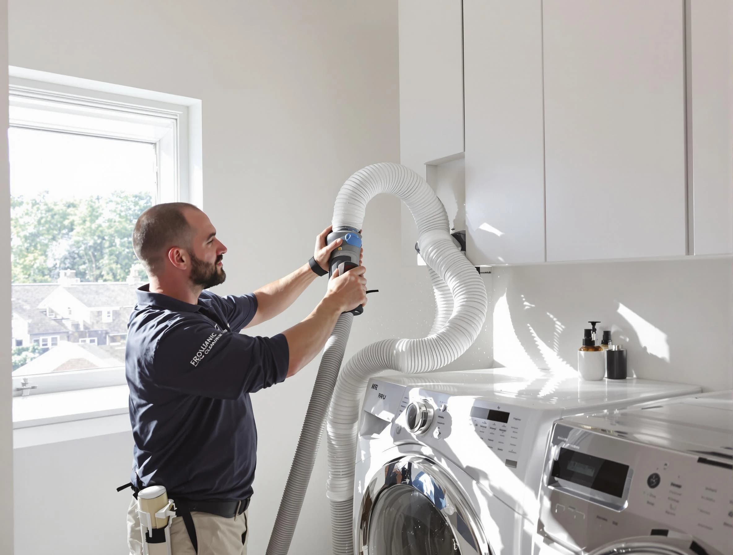 Certified Kimberly Dryer Vent Cleaning technician performing dryer vent cleaning in Kimberly