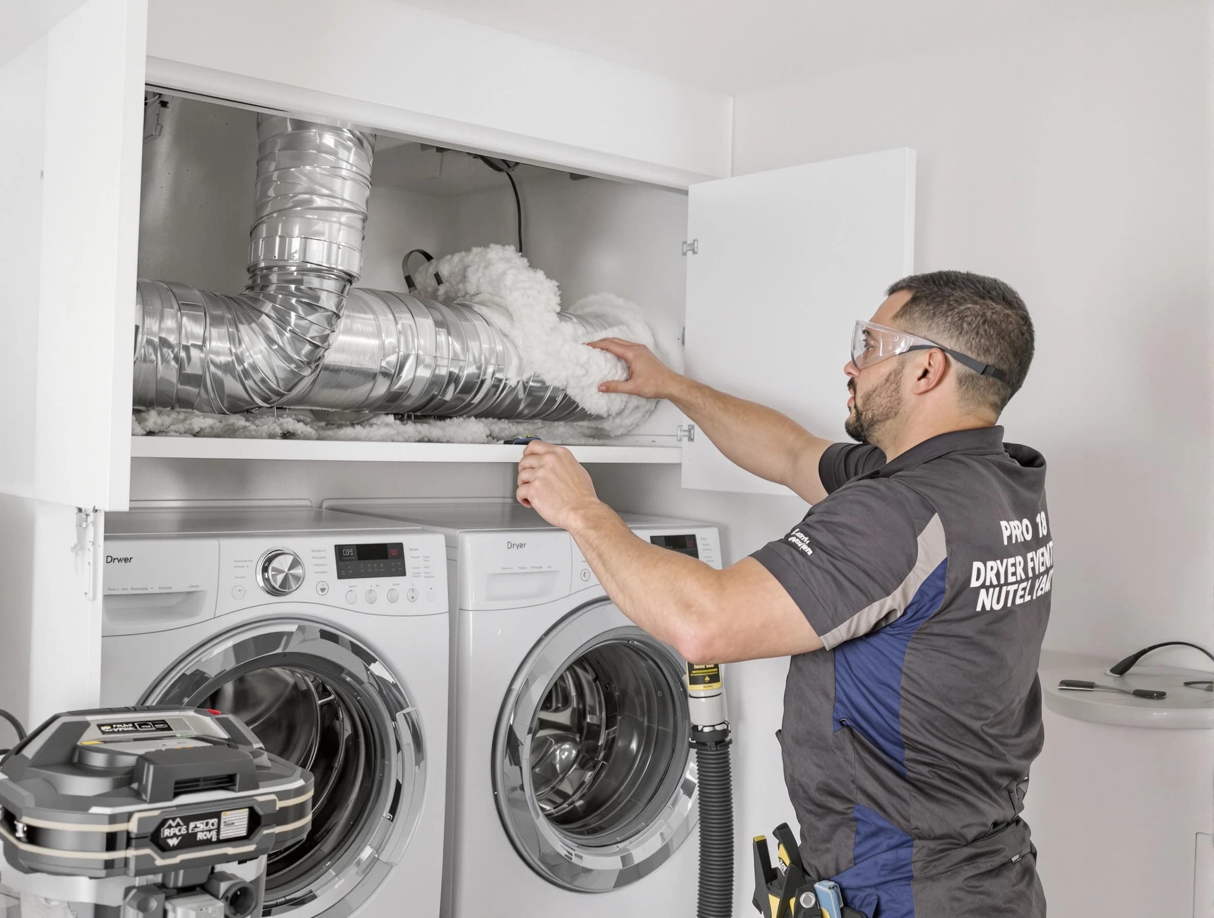 Kimberly Dryer Vent Cleaning certified technician performing specialized gas dryer vent cleaning in Kimberly