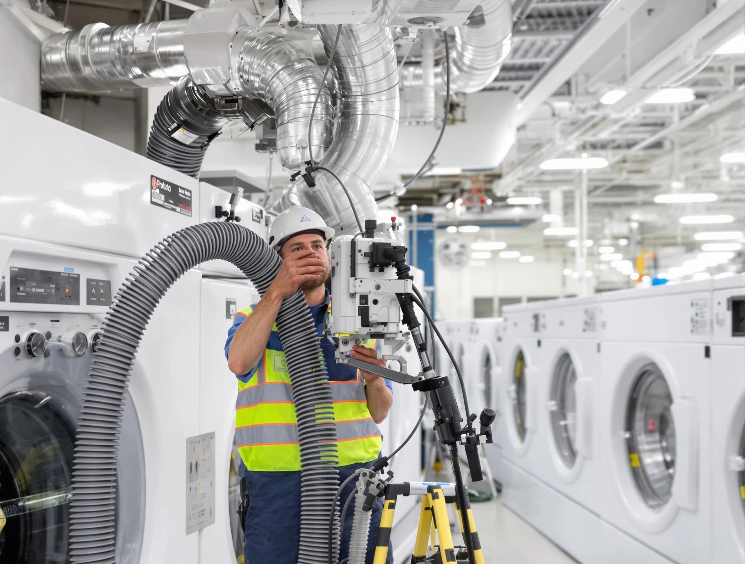 Kimberly Dryer Vent Cleaning team performing commercial-grade dryer vent cleaning at a business facility in Kimberly