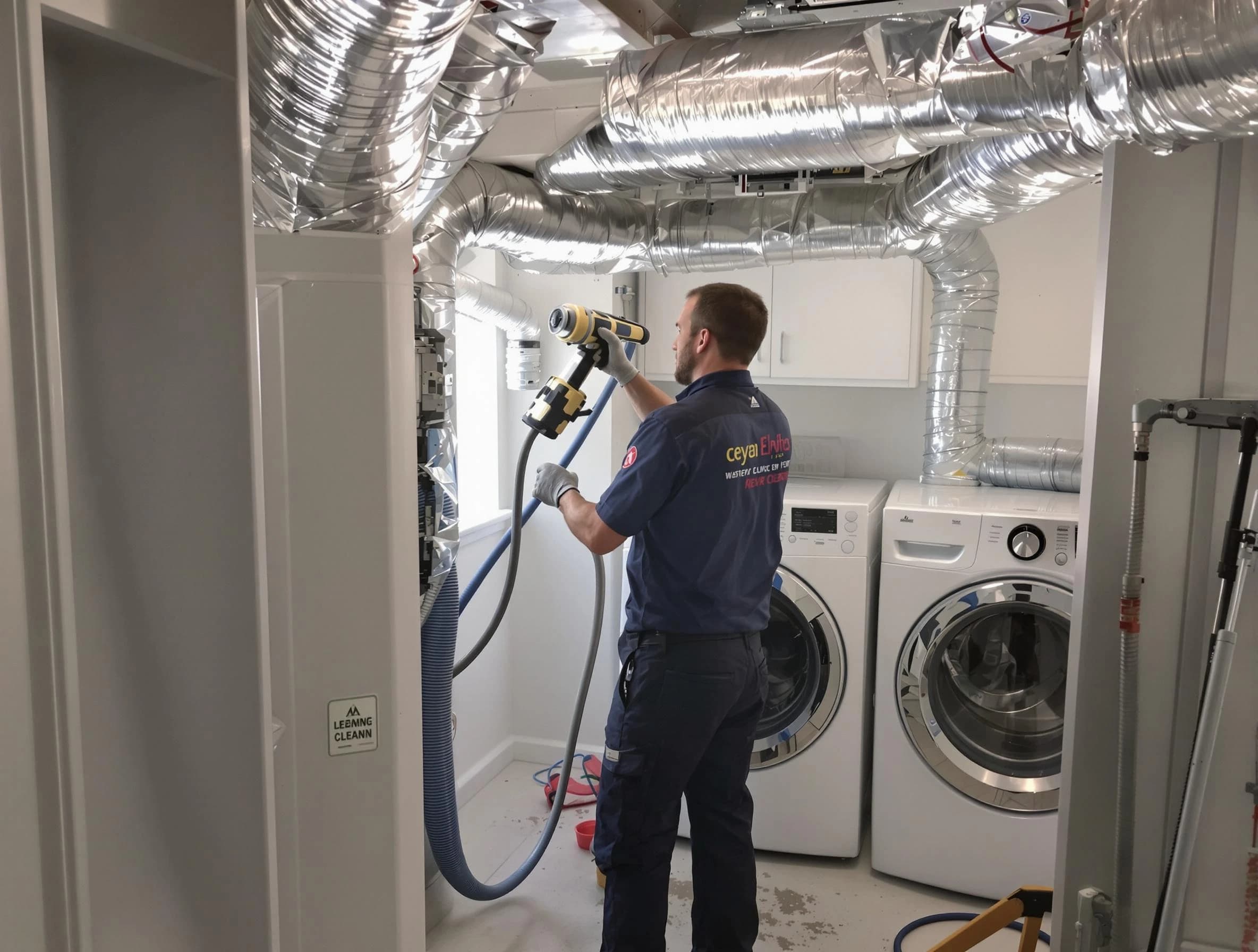 Kimberly Dryer Vent Cleaning specialist using advanced equipment for thorough duct cleaning in Kimberly
